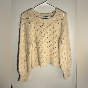 J. Crew Knitted Cream Crewneck Sweater